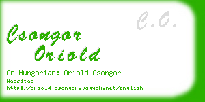 csongor oriold business card